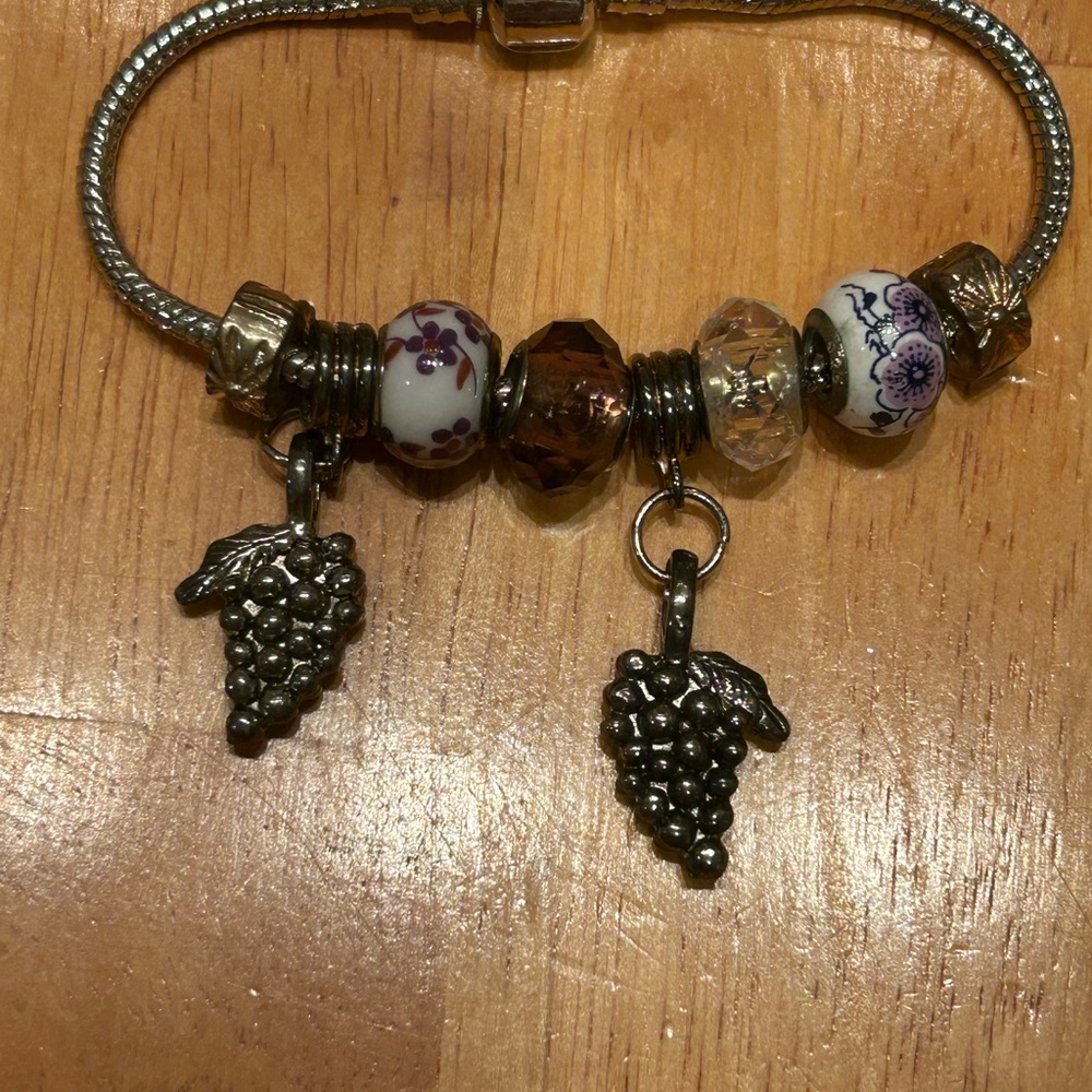 Elegant Silver Bracelet with Charms